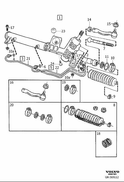 Diagram Steering gear for your 1998 Volvo V70   