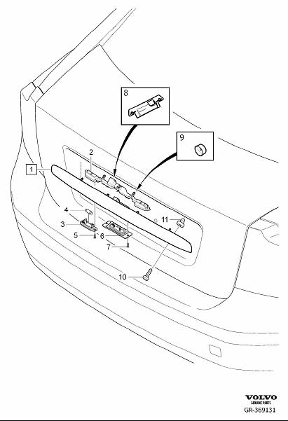 Diagram Handle tailgate for your 2007 Volvo S40   
