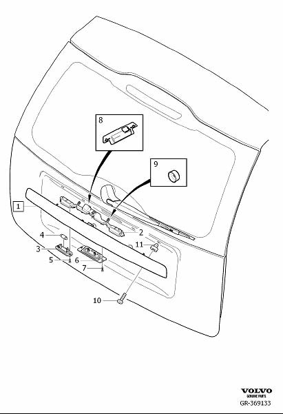 Diagram Handle tailgate for your 2022 Volvo XC60   