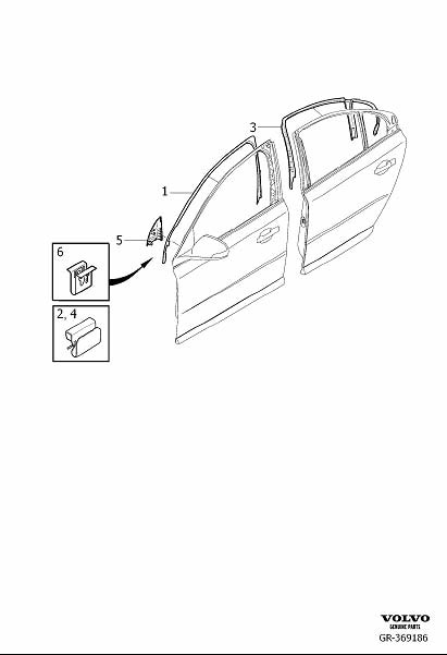 Diagram Side panel passenger compartment for your 2011 Volvo S60  3.0l 6 cylinder Turbo 