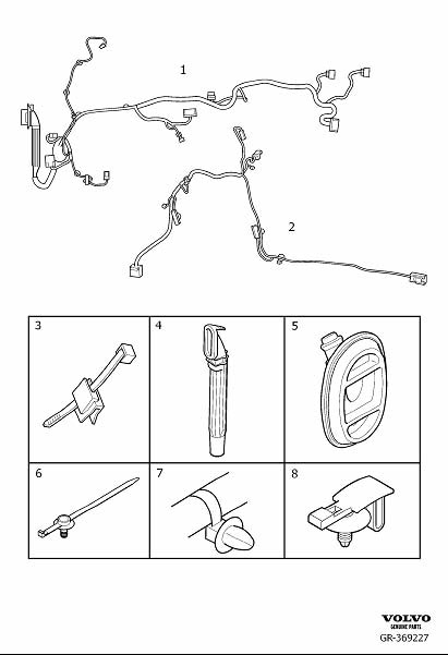 Diagram Cable harness driver's door for your Volvo