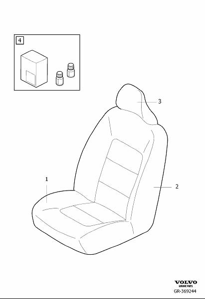Diagram Upholstery frontseat, upholstery front seat for your 2012 Volvo XC60   
