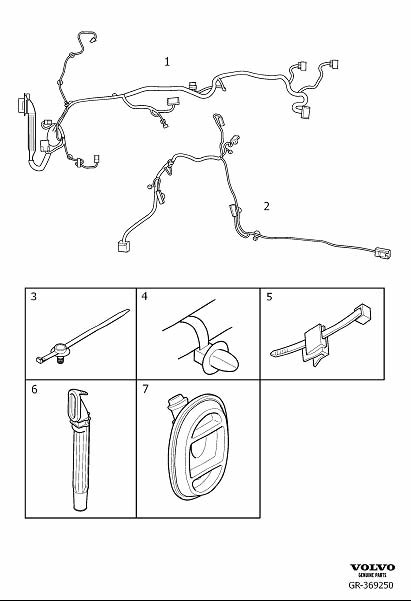 Diagram Cable harness passenger door for your 2011 Volvo C70  2.5l 5 cylinder Turbo 
