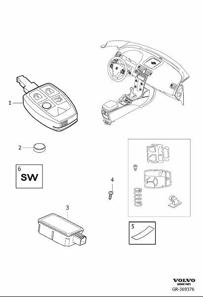 Diagram Remote control key system for your 2013 Volvo XC60   