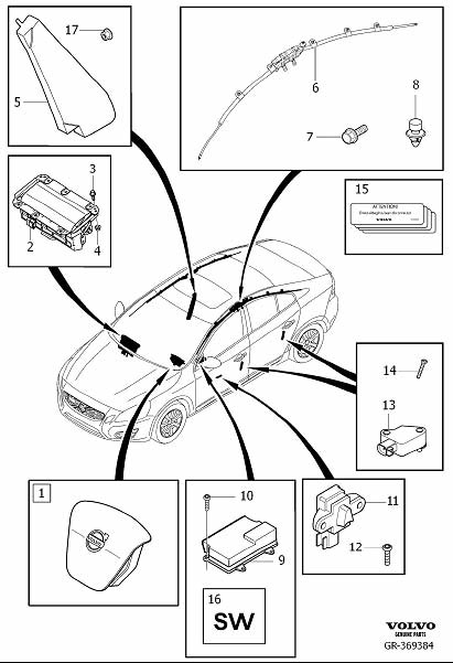 Diagram Airbag for your 2003 Volvo S60   