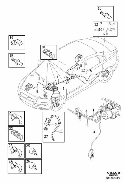 Diagram Brake line with connections for your 2022 Volvo XC60   