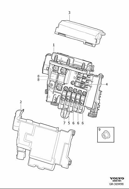 Diagram Primary relay and fuse box engine compartment (asm) for your 2000 Volvo C70   