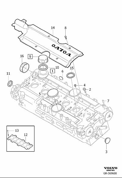 Diagram Cylinder head for your Volvo XC90  
