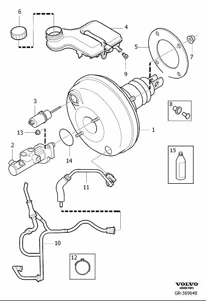 Diagram Master cylinder, power brake booster for your 2006 Volvo S40   