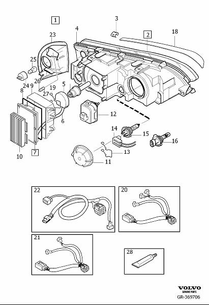 Diagram Gas discharge lamp for your 2009 Volvo V70   