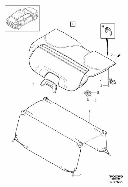 Diagram Consealing panel, Modesty panel for your Volvo