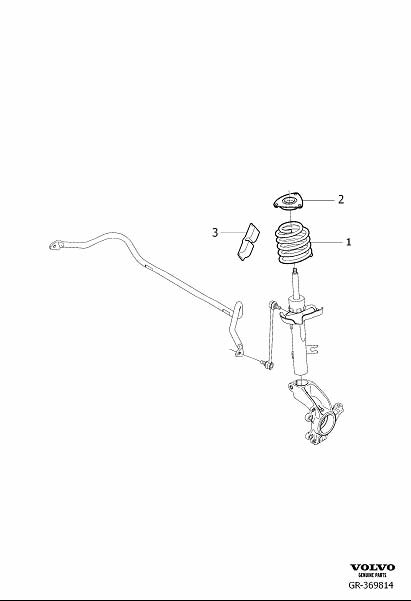 Diagram Suspension front, coil spring and torsion spring for your 1996 Volvo