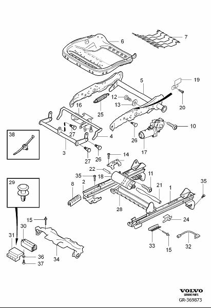Diagram Subframe for seat, electrical adjustment for your Volvo S40  
