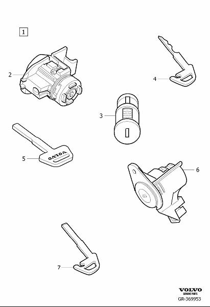 Diagram Lock kits for your 2002 Volvo S40   