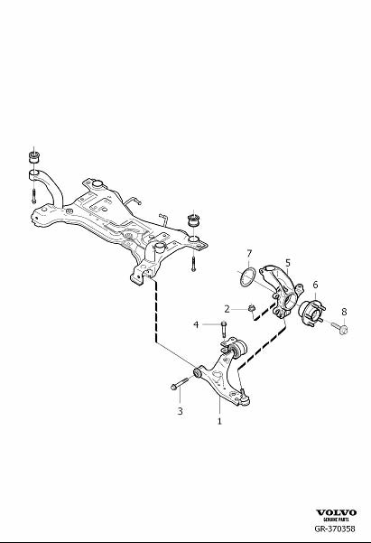 Diagram Front wheel suspension for your 2012 Volvo XC60   