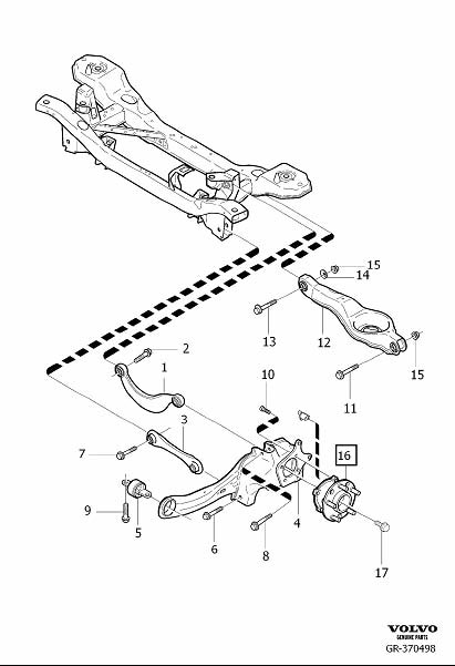 Diagram Rear suspension for your 2007 Volvo C30  2.5l 5 cylinder Turbo 