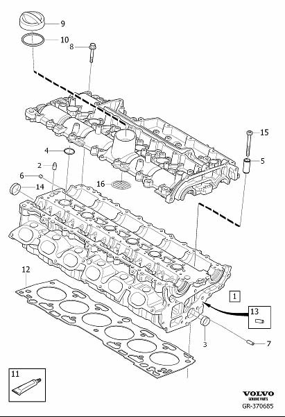 Diagram Cylinder head for your 2010 Volvo XC60   