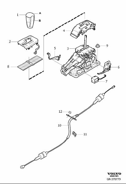Diagram Gear selector passenger compartment for your 2008 Volvo V70   