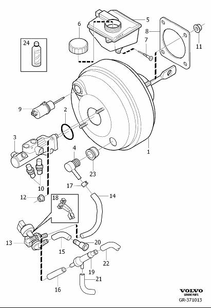 Diagram Master cylinder, power brake booster for your 2009 Volvo XC90   