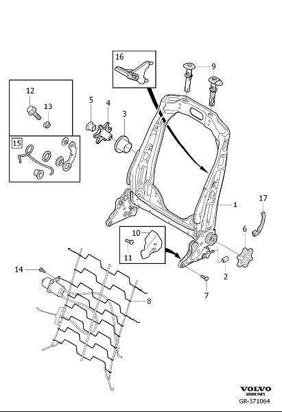 Diagram Backrest, manually operated for your 2020 Volvo V60 Cross Country   