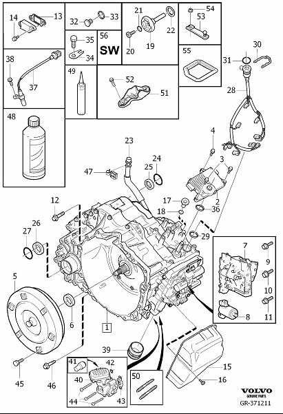 Diagram Automatic transmission for your 1998 Volvo V70  2.5l 5 cylinder Fuel Injected 