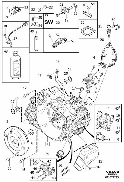 Diagram Automatic transmission for your 1998 Volvo V70  2.5l 5 cylinder Fuel Injected 
