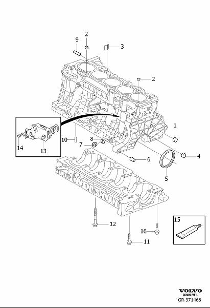 Diagram Cylinder block, engine block for your 2020 Volvo XC60   
