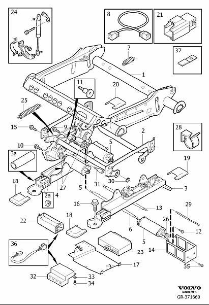 Diagram Subframe for seat, electrical adjustment for your 2020 Volvo S60   