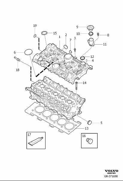Diagram Cylinder head for your 2009 Volvo XC60   