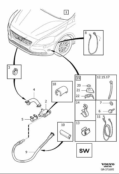 Diagram Auxiliary heater, electric for your 2010 Volvo XC60   