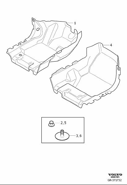 Diagram Floor upholstery front for your 2008 Volvo V70   
