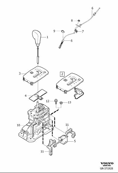 Diagram Gear selector passenger compartment for your 2012 Volvo S40   
