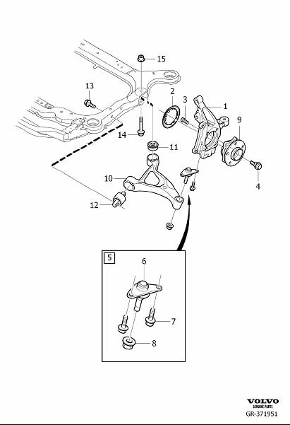 Diagram Front wheel suspension for your 2018 Volvo XC90   