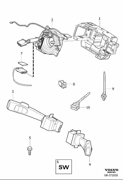 Diagram Steering wheel stalks for your 2012 Volvo S80  3.0l 6 cylinder Turbo 