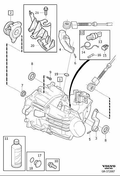 Diagram Gearbox, manual for your 2009 Volvo S40   