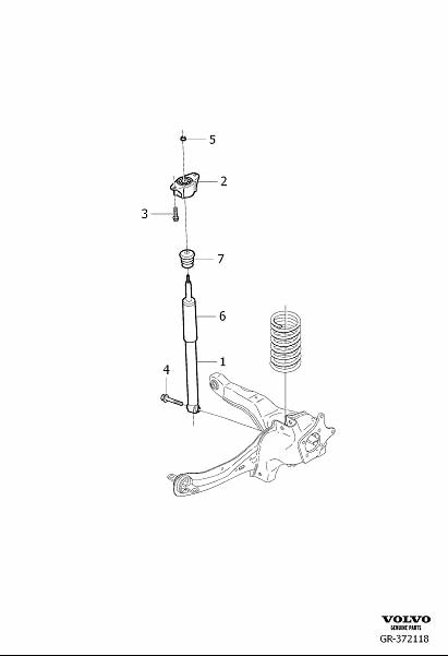 Diagram Shock absorbers rear for your Volvo S40  