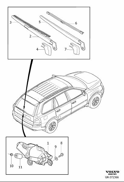 Diagram Rear window wiper for your 2023 Volvo XC60   
