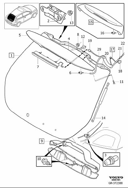 Diagram Tailgate for your 2018 Volvo XC60   