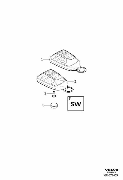 Diagram Remote control key system for your 2019 Volvo XC90   