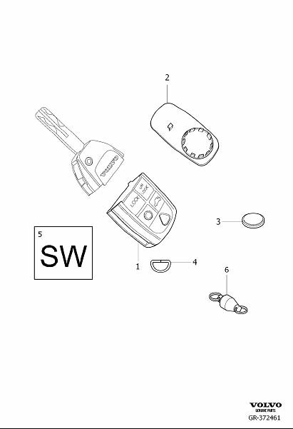 Diagram Remote control key system for your 2008 Volvo XC90   