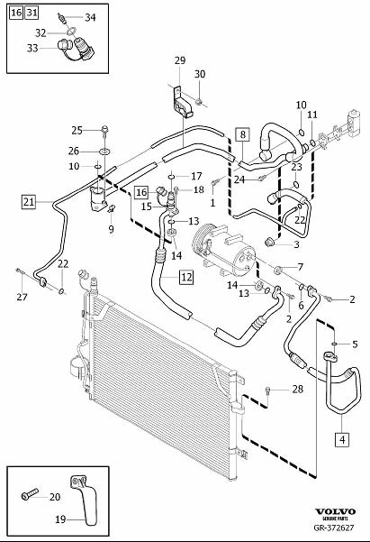 Diagram Air conditioning assembly for your Volvo S60 Cross Country  