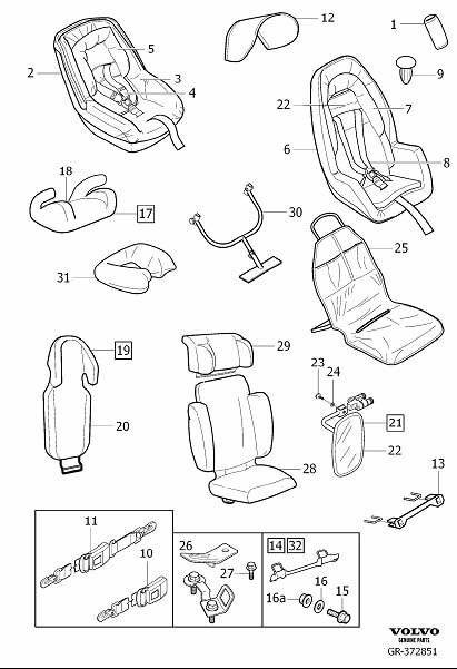 Diagram Child (safety) seat for your 2009 Volvo V70   