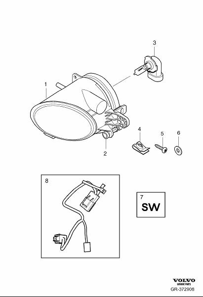 Diagram Fog lamp for your 2001 Volvo S40   