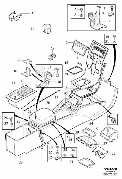Diagram Transmission tunnel console for your 2001 Volvo S40   