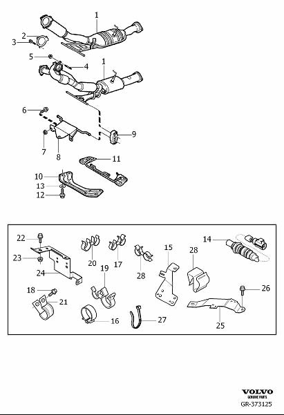 Diagram Catalytic converter for your Volvo S60 Cross Country  