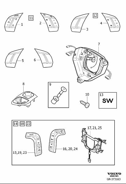 Diagram Switch steering wheel for your 2024 Volvo XC90   