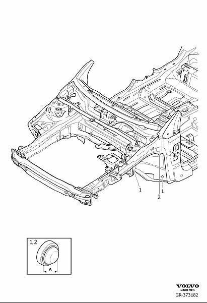 Diagram Seals body, engine compartment for your Volvo S60 Cross Country  