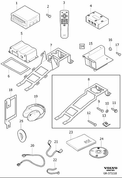 Diagram Rse headrest accessory for your 2002 Volvo V70   