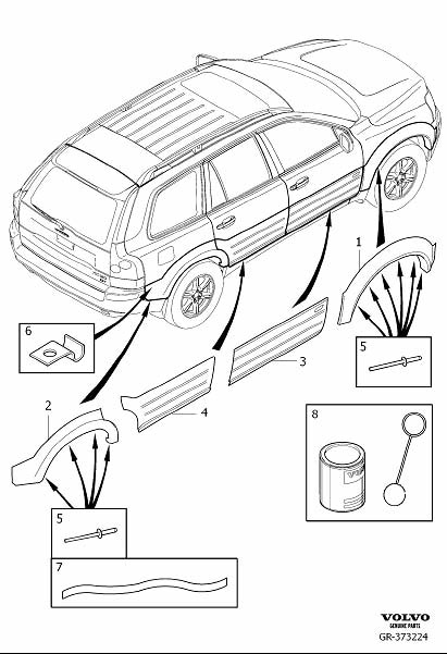 Diagram Body kit for your 2015 Volvo XC60   