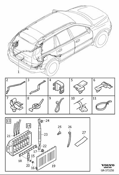 Diagram Wiring harness rear for your 2024 Volvo XC90   